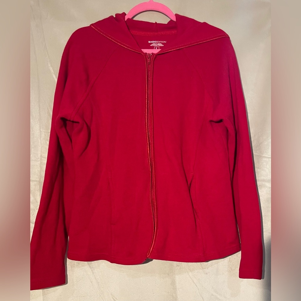 Basic Editions Vibrant Red Cotton Top